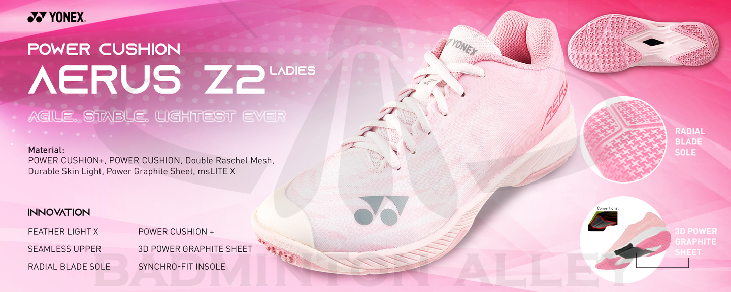 Yonex Power Cushion Aerus Z2 LX Limited Edition Light Pink Women Badminton Shoes