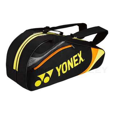 Yonex 7326 Black Yellow Badminton Tennis 6 Rackets Bag