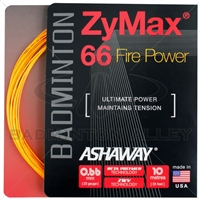 Ashaway ZyMax 66 Fire Power (0.66mm) Badminton String - Orange