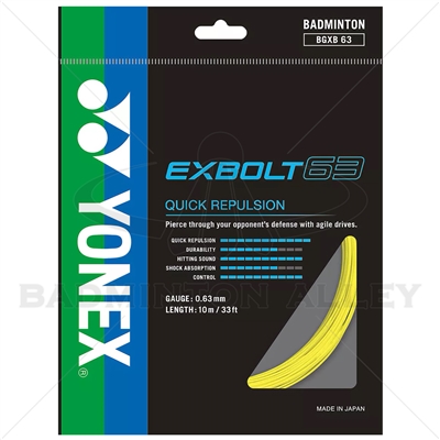 Yonex Exbolt 63 (BGXB63) Badminton String YELLOW 10m/33ft